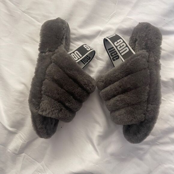 UGG Fluff Yeah Gray Slide - Picture 6 of 11